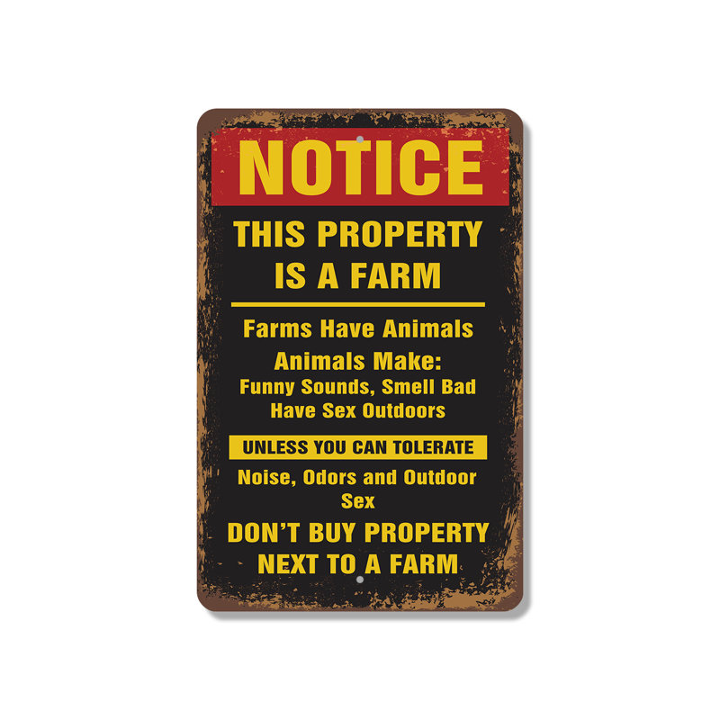 Remarquez que c'est une propriété de ferme 8 po x 12 po