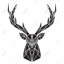 Toile géométrique tête de cerf | Art mural industriel industriel