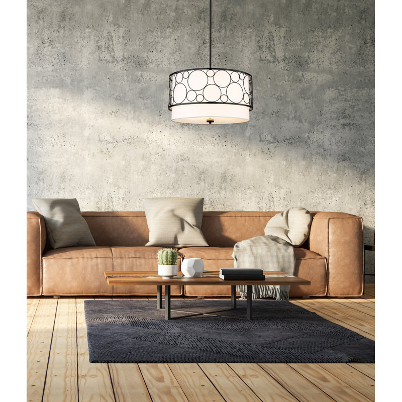 Luminaire suspendu 4 lumières Kendall, Noir mat