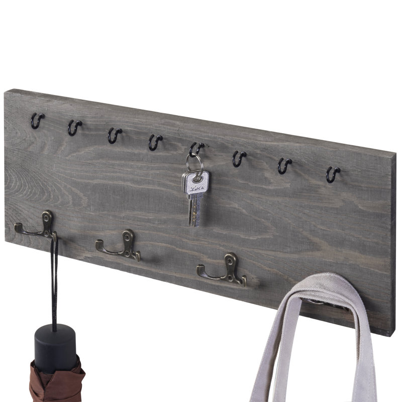 Fidalmo Solid Wood Wall Organizer with Key Hooks