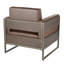 Méridienne Drift Industrial en métal antique avec similicuir brun et bois espresso par Lumisource