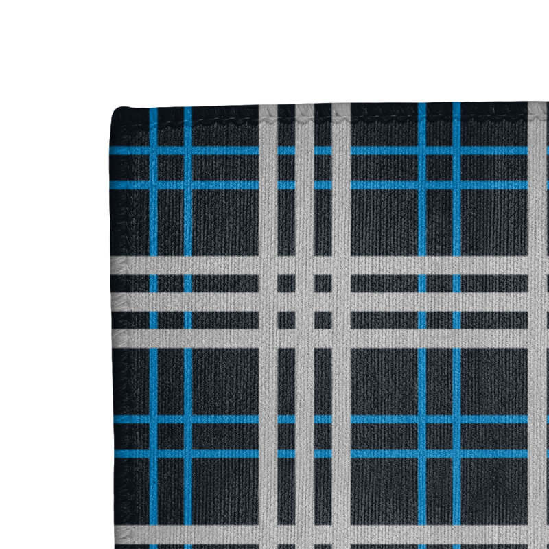 Tapis noir à carreaux, Rectangle 5 pi x 7 pi