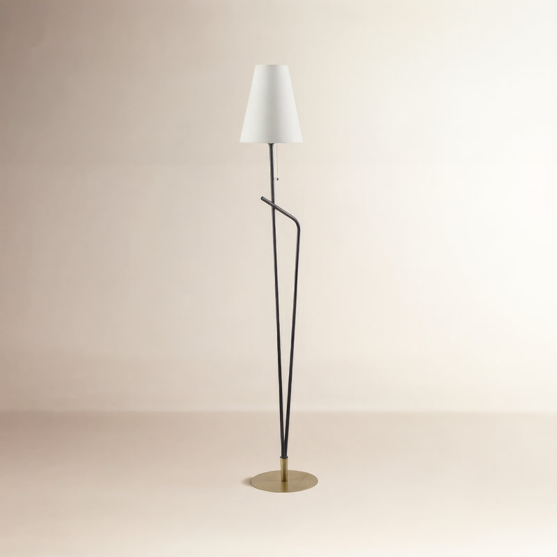 Clomer Floor Lamp, Black/Tan