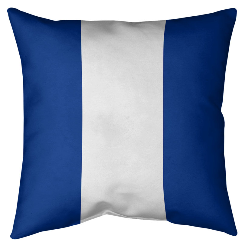 Housse de coussin, Bleu / Blanc, 18 po x 18 po, Simili suède