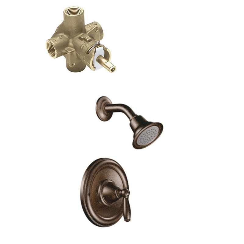 Robinet de douche Brantford avec valve brute et Posi-Temp, Bronze huilé