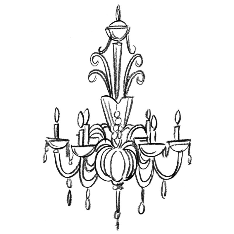 Lustre graphique II, H 12 po x l 8 po