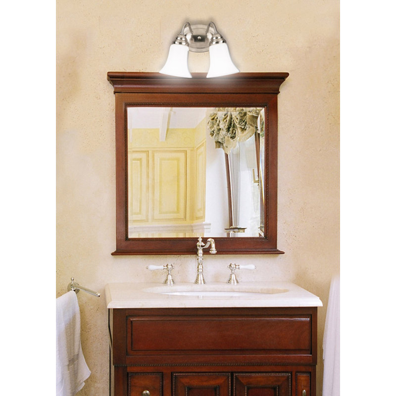 Meuble-lavabo en nickel brossé à 2 lumières et à luminosité réglable Parkton
