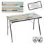 Lalani Glass Top Metal Base Writing Desk