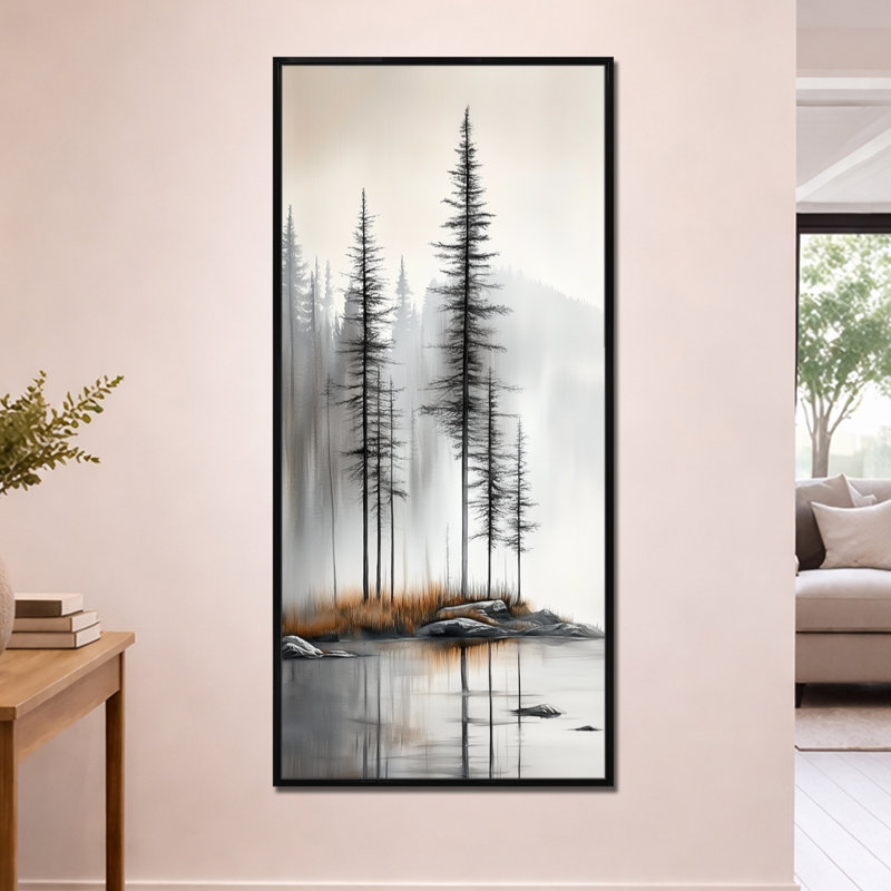 «Beige Grey Bodie II - Beige Nature», reproduction d'art encadrée, H 60 po x l 28 po, Black Floater Framed