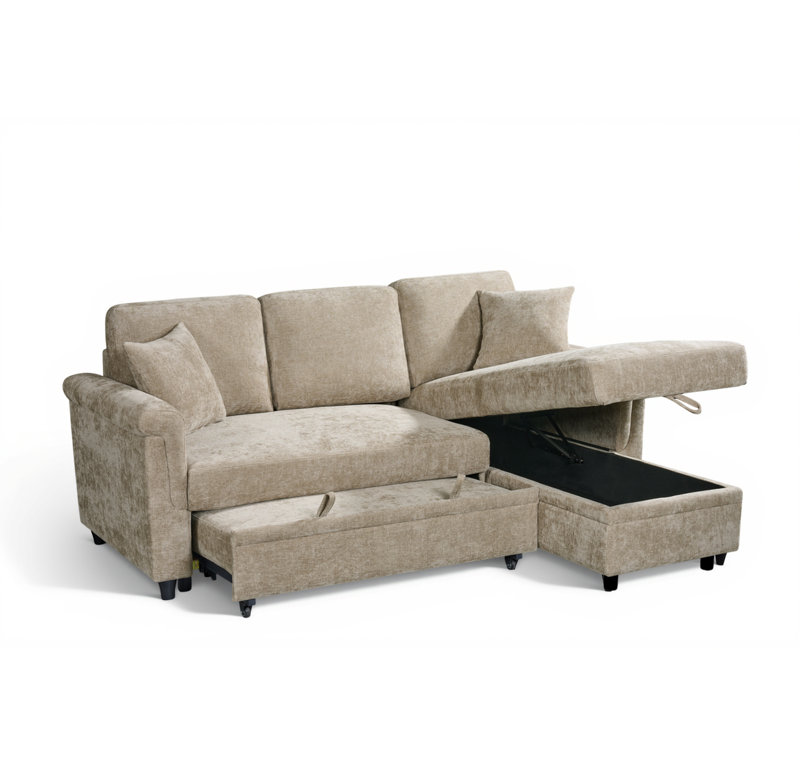 Advika 4 Seater Sofa Bed, Right Hand Facing, Beige