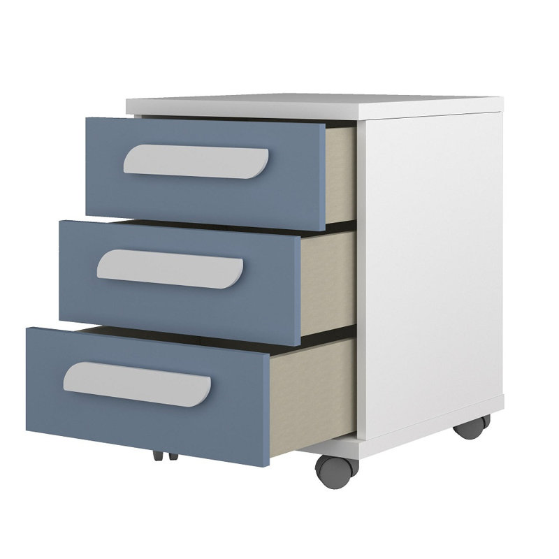 Annabelle 3 Drawer Nightstand, Blue/White