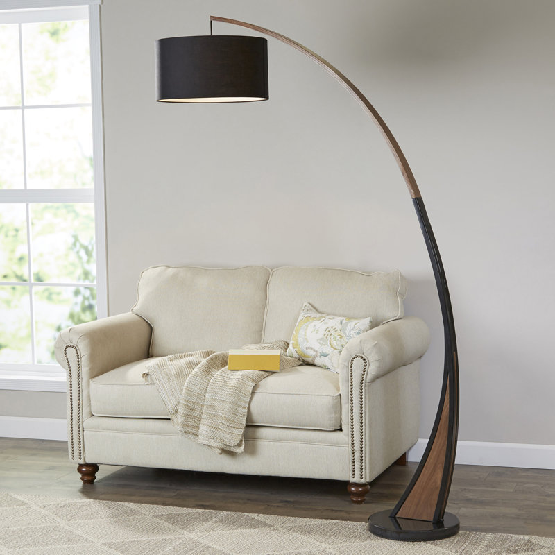 Varville 77'' Black Arched Floor Lamp