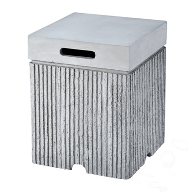 Outdoor Tank Cover Table With Vertical Slats