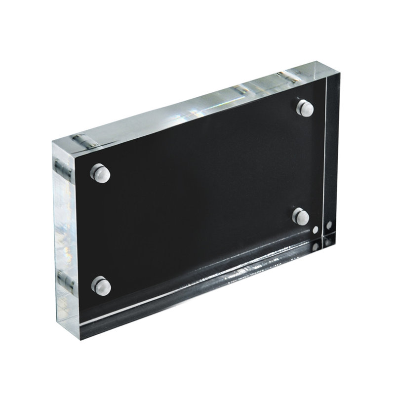 Black Acrylic Magnetic Tabletop Frame with Polished Metal Backing