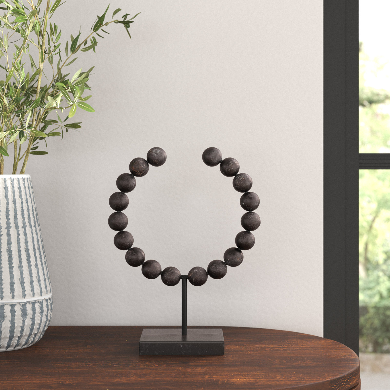 Shira Sculpture, 11.6" H x 9.4" W x 4.5" D, Black