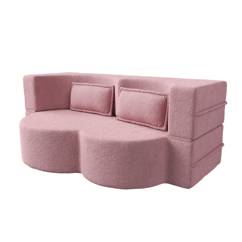 Canapé-lit moderne avec deux coussins Modern, Ourson rose