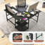 L-Shaped Metal Base Computer Desk