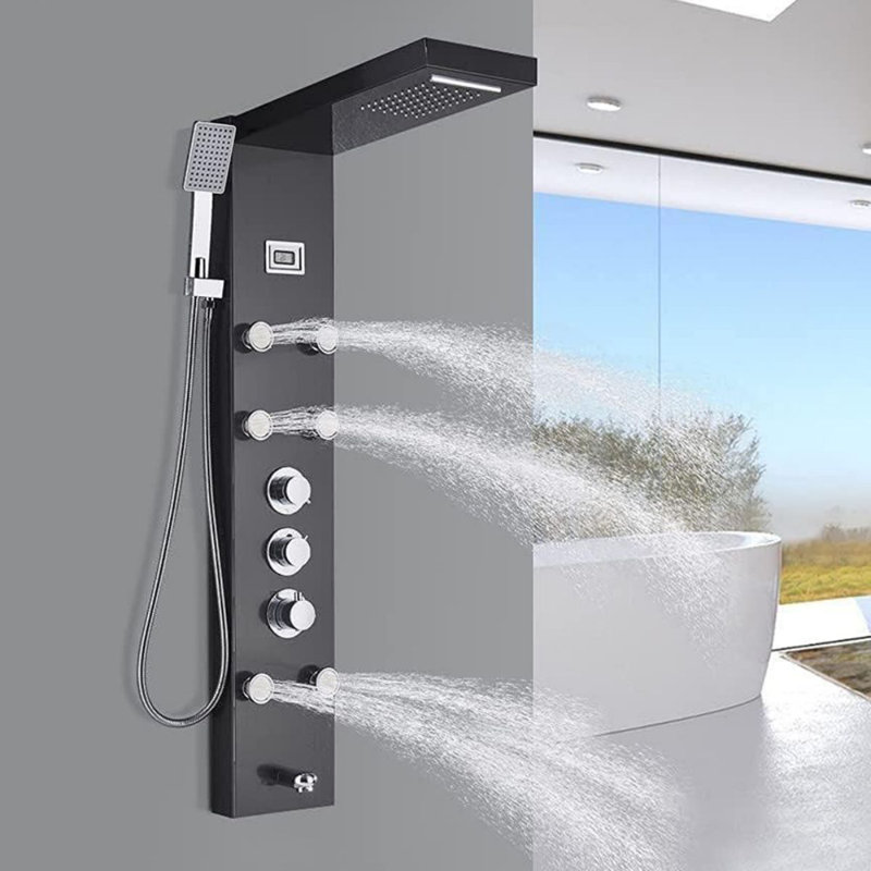 Panneau de douche 44 po avec pomme de douche fixe