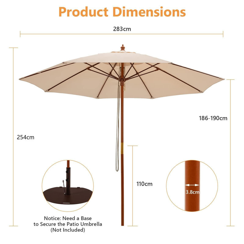 283cm Market Parasol