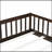 Full Size Floor Bed With Fence And Door,Rubber Wood Floor Bed With Safety Guardrails,Espresso-6222235-6222233