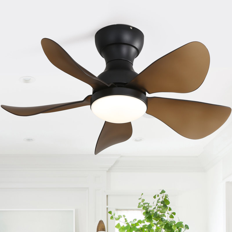 74cm Ceiling Fan with LED Lights, Red, Black
