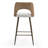 Set of 2 Bethan Beige Washed Boucle Fabric Counter Stool with White Washed Wood Back and Black Iron Legs-1400275945