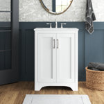 Moore 24'' Single Bathroom Vanity with Engineered Marble Top