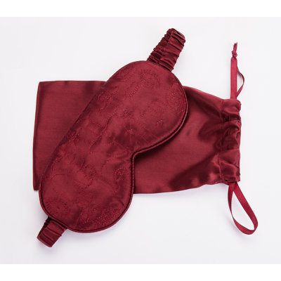 Hamsa Embroidered Quilted Silk Eye Mask