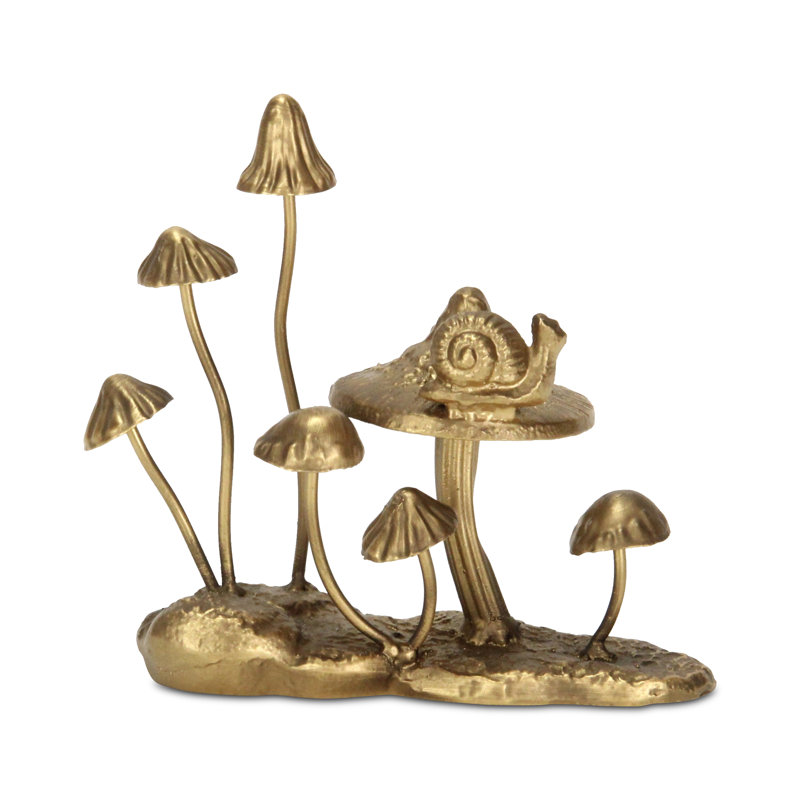 Hareton Cast Iron Gold Mushroom Table Accent
