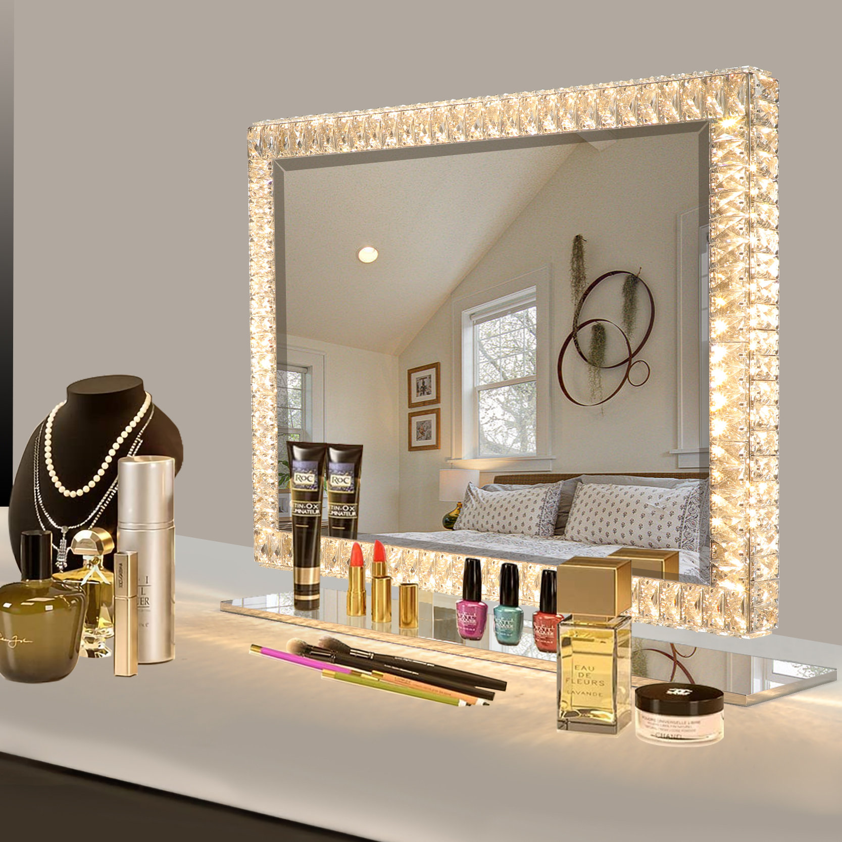 Mercer41 Seneka Diamond Collection Princess Premium LED Vanity 