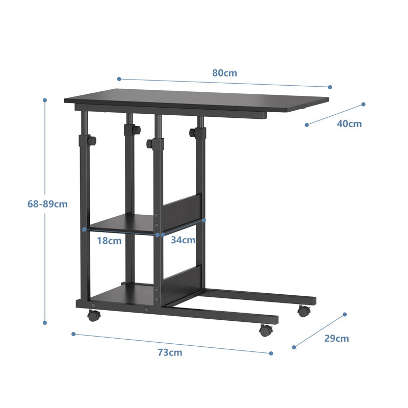 Amariah Wheel End Table, Black
