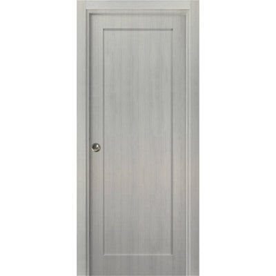 Panel Pocket Door Quadro 4111 Kit Trims Rail Hardware Solid Wood Interior Pantry Kitchen Bedroom Closet Sturdy Doors