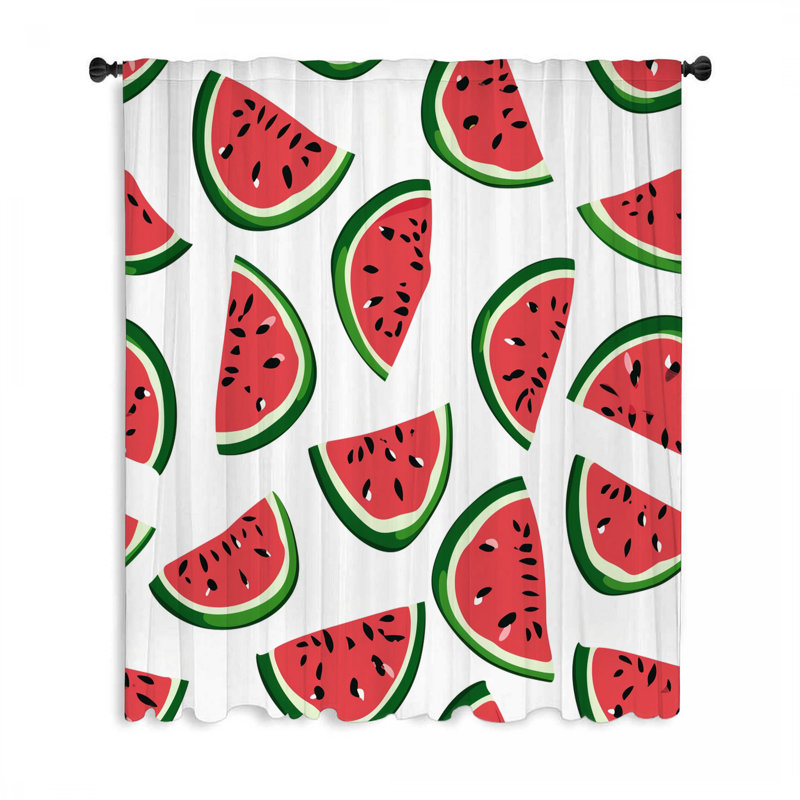 Watermelons Window Curtains, Fruit Blockout & Sheer Curtains - 1 Panel, 50" W x 84" L