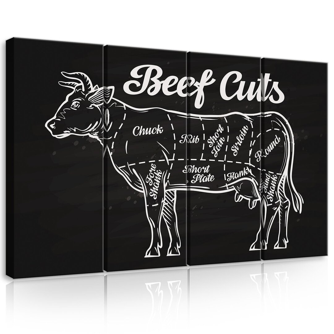 4-tlg. Leinwandbilder-Set Beef Cuts