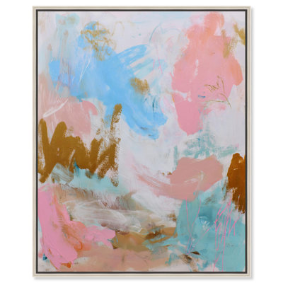 «Cotton Candy Sky I», impression sur toile rose par Art Remedy, cadre argenté, 20 x 24