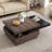 Wood 23.6" rectangle Coffee Table with Wood Grain Design, 1 Hidden Storage Space-648356178