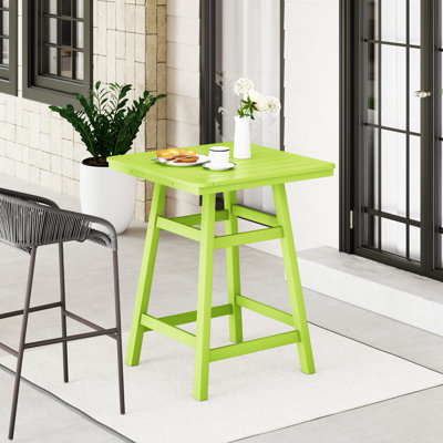Laguna Square Outdoor Bar Table With Umbrella Hole , 30.8'' in. W 30.8'' in. D