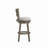 Fowey Wood Adjustable Height Swivel Stool With Horizontal Ladder Back And Cut-Out Handle, Weathered Walnut