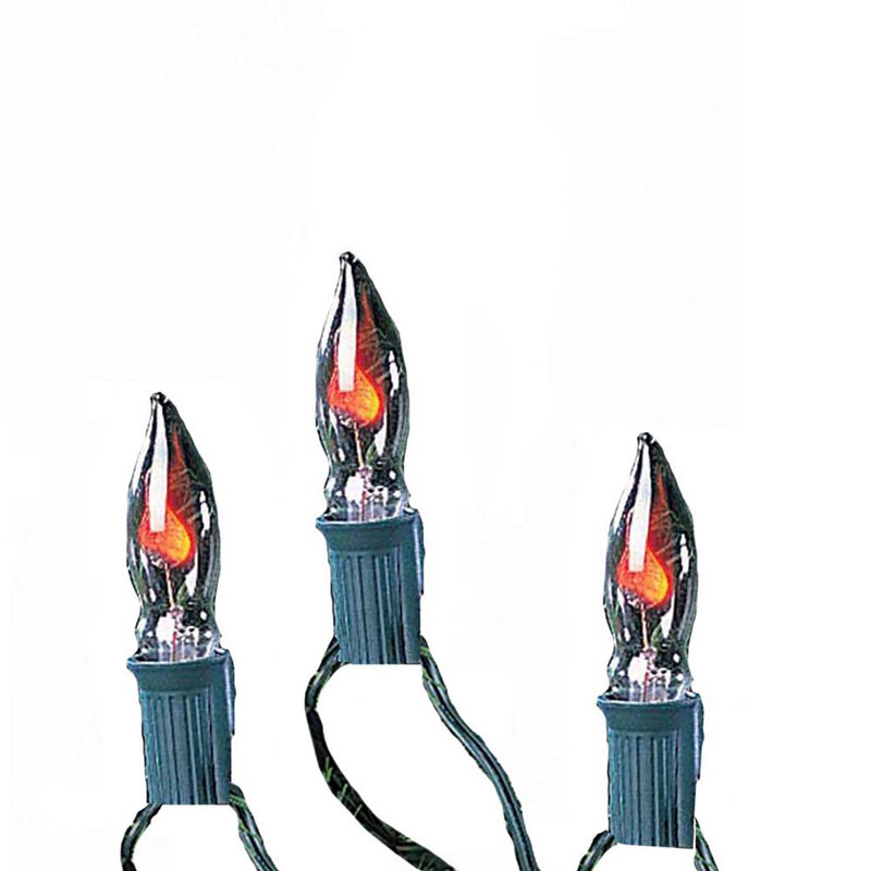 Outdoor Electric Flickering Flame Christmas Tree Lights Set