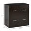 Classeur vertical à 2 tiroirs avec serrure et clés Vinsetto, classeur vertical avec barre de suspension pour format lettre, bureau personnel, espresso-120691156