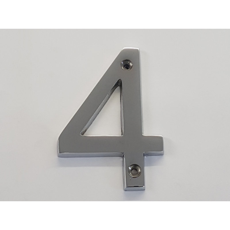 Makale 26.67cm H Reflective Metal House Number, 4