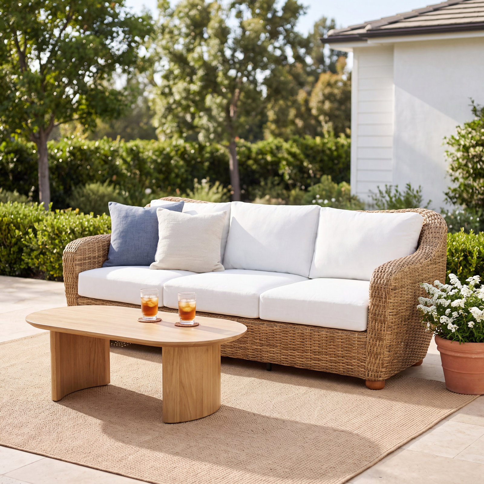 Melbourne 81" Acacia Patio Sofa
