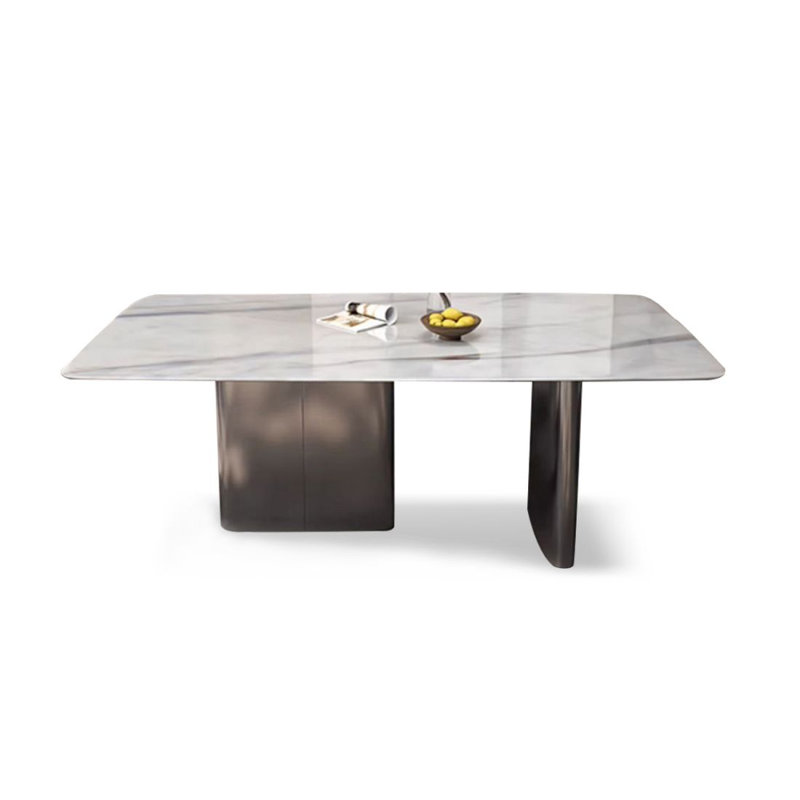 Table de salle à manger haut de gamme en marbre, H 29,53 po x L 62,99 po x l 35,43 po