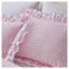 Ensemble d'édredon 3 pièces pour lit simple rose avec motif à volants Vichy - Literie en microfibre douce pour chambre d'adolescente-124648184-124648186