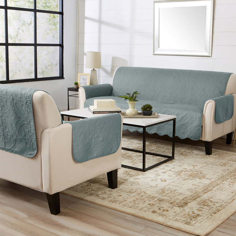 Housse réversible pour chaise de médaillon Medallion, Gris mirage / lin