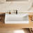 36" X 18" Solid Surface Wall Mount Rectangle Matte White Vessel Sink With Faucet Hole