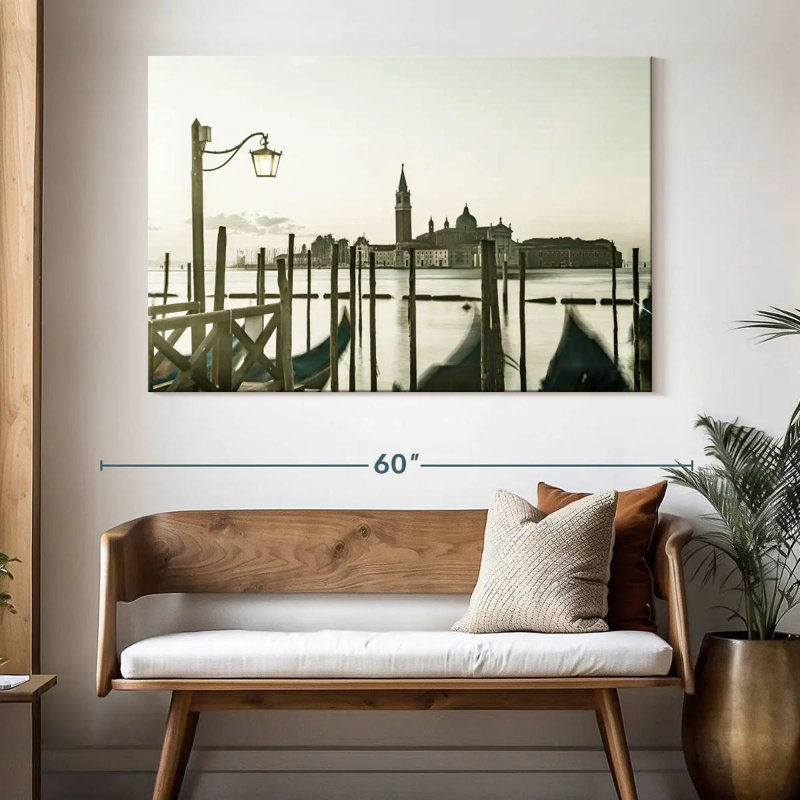 Ravi Venice Gondolas Morning View, H 34 po x l 51 po
