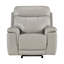 Fauteuil inclinable électrique Zelda, appui-tête électrique, USB, cuir véritable gris