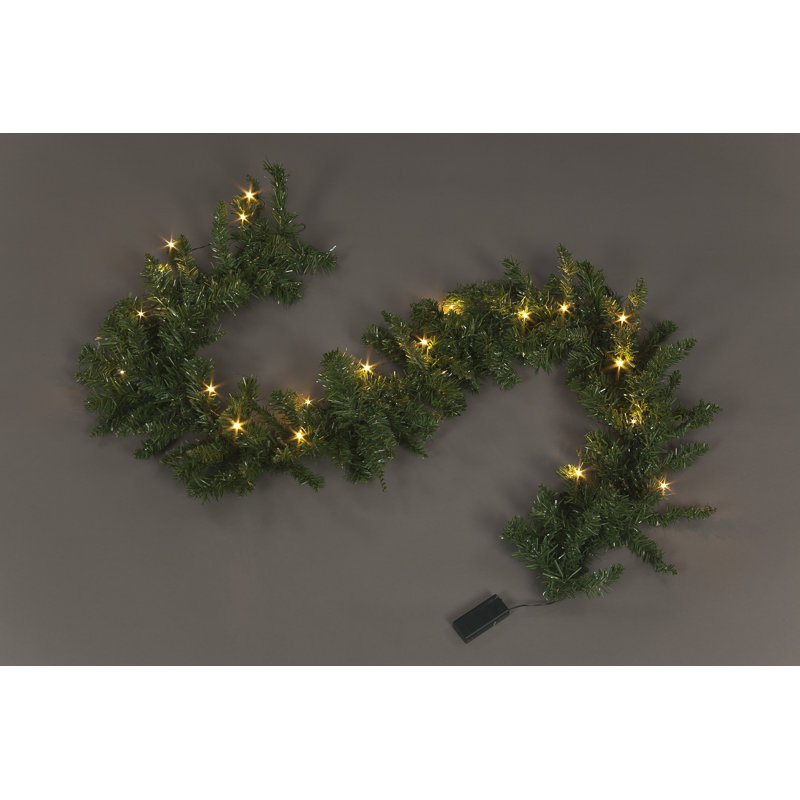 Lighted Faux Garland with Lights, 180" L