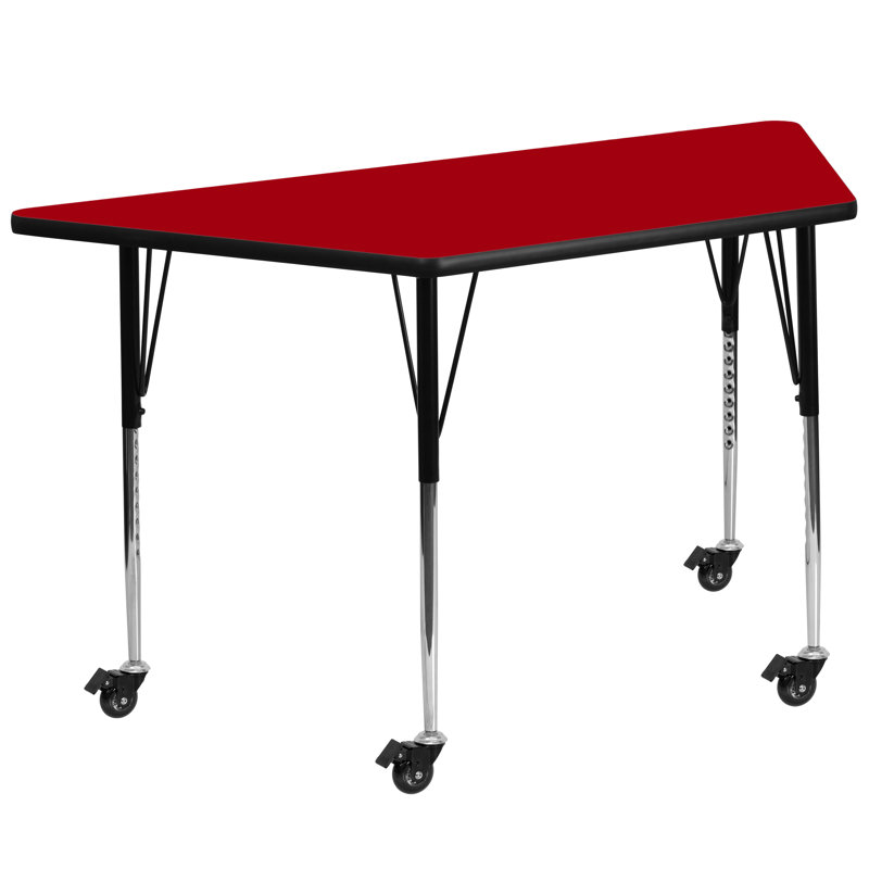 Table d'activité en stratifié Goddard Mobile HP - Pieds réglables, L 29 po x P 57 po x H 26,25 po à 30,5 po, Rouge